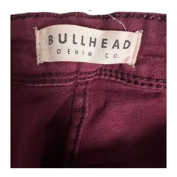 Bullhead High-Rise Skinniest Skinny Jeans Burgundy Maroon 9 - Picture 3 of 7